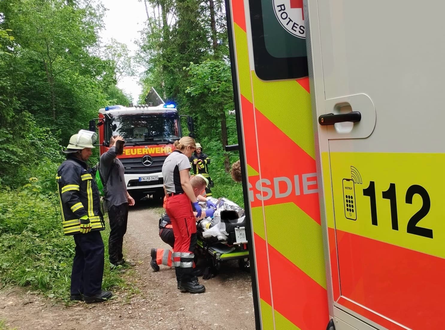 Rettung eines gestürzten Radfahrers